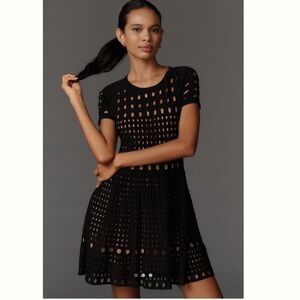 By Anthropologie Laser-Cut Mini Dress
